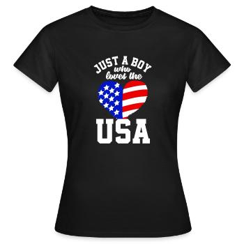 Amérique États-Unis Américain Américain - T-shirt Femme - noir - Devant - AI Model Female 172 dark (172cm)