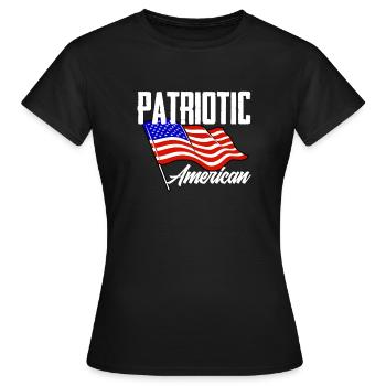Amérique États-Unis Américain Américain - T-shirt Femme - noir - Devant - AI Model Female 172 dark (172cm)