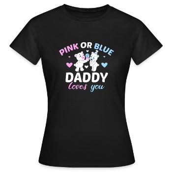Papa Rose ou Bleu T’aime Père Sexe - T-shirt Femme - noir - Devant - AI Model Female 172 dark (172cm)