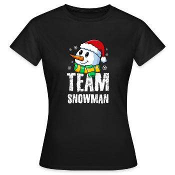 Team Snowman / Winter Christmas Sledge - Women's T-Shirt - black - Front - AI Model Female 172 dark (172cm)