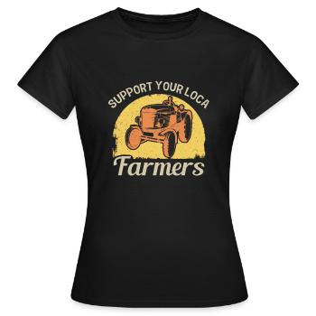 Soutenir les agriculteurs locaux qui - T-shirt Femme - noir - Devant - AI Model Female 172 dark (172cm)