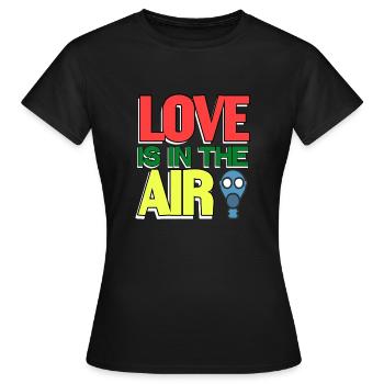 Retro Vintage Love Is In The Air Cool Valentine - Women's T-Shirt - black - Front - AI Model Female 172 dark (172cm)