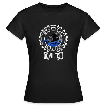 Teufelsfisch Teufelsbarsch - Frauen T-Shirt - Schwarz - Vorne - AI Model Female 172 dark (172cm)