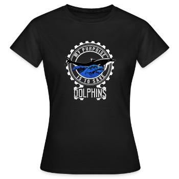 Delfin Delfine - Frauen T-Shirt - Schwarz - Vorne - AI Model Female 172 dark (172cm)