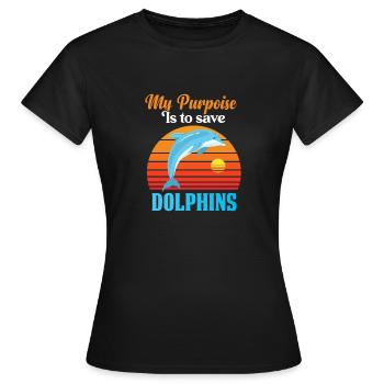 Delfin Delfine - Frauen T-Shirt - Schwarz - Vorne - AI Model Female 172 dark (172cm)
