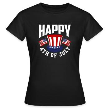 Amérique États-Unis Américain Américain - T-shirt Femme - noir - Devant - AI Model Female 172 dark (172cm)