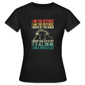 Je suis le lutteur offensif drôle combat de lutte - T-shirt Femme - noir - Devant - AI Model Female 172 dark (172cm)
