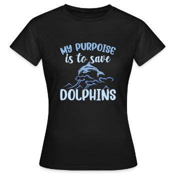 Delfin Delfine - Frauen T-Shirt - Schwarz - Vorne - AI Model Female 172 dark (172cm)