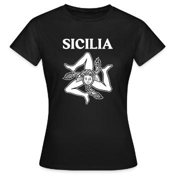 Drapeau de la Sicile Sicile Palerme Italie - T-shirt Femme - noir - Devant - AI Model Female 172 dark (172cm)