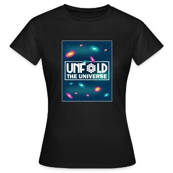 UNFOLD THE UNIVERSE - Women's T-Shirt - black - Front - AI Model Female 172 dark (172cm)
