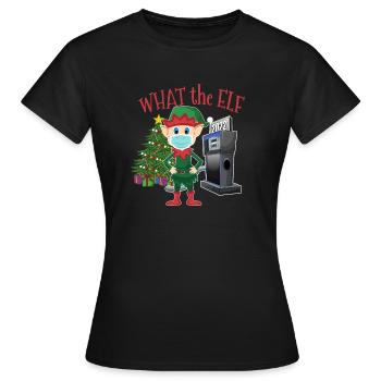 Ce que l’Elfe - Elfe avec masque et pompe à essence - T-shirt Femme - noir - Devant - AI Model Female 172 dark (172cm)