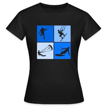 Kite Surfing, Kite Board, Lifestyle Vintage Design - Women's T-Shirt - black - Front - AI Model Female 172 dark (172cm)