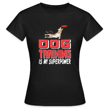 L’éducation canine est mon superpouvoir Cool Retro Designs - T-shirt Femme - noir - Devant - AI Model Female 172 dark (172cm)