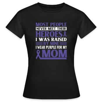 Domestic Violence Ribbon Domestic Violence Mom - Women's T-Shirt - black - Front - AI Model Female 172 dark (172cm)