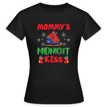 Baiser de nuit de santa mommy bonne nuit - T-shirt Femme - noir - Devant - AI Model Female 172 dark (172cm)