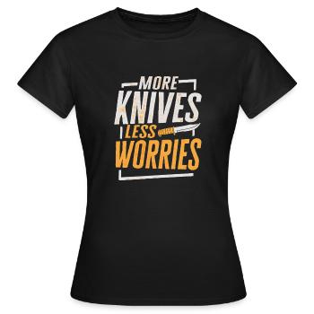 Butcher Knife Knife Knife Collector - Women's T-Shirt - black - Front - AI Model Female 172 dark (172cm)