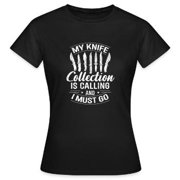 Butcher Knife Knife Knife Collector - Women's T-Shirt - black - Front - AI Model Female 172 dark (172cm)