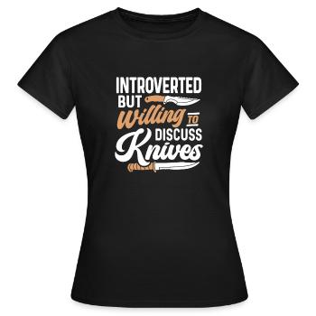 Butcher Knife Knife Knife Collector - Women's T-Shirt - black - Front - AI Model Female 172 dark (172cm)