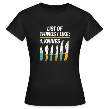 Butcher Knife Knife Knife Collector - Women's T-Shirt - black - Front - AI Model Female 172 dark (172cm)