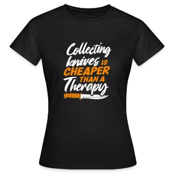 Butcher Knife Knife Knife Collector - Women's T-Shirt - black - Front - AI Model Female 172 dark (172cm)