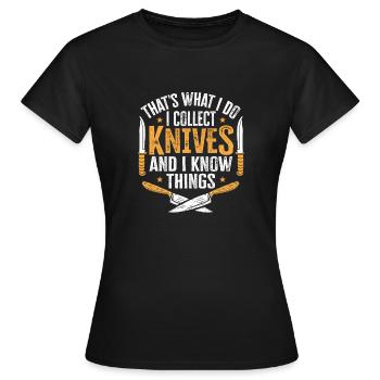 Butcher Knife Knife Knife Collector - Women's T-Shirt - black - Front - AI Model Female 172 dark (172cm)