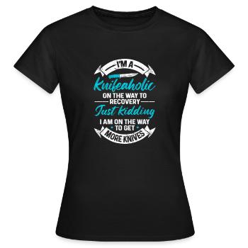 Butcher Knife Knife Knife Collector - Women's T-Shirt - black - Front - AI Model Female 172 dark (172cm)