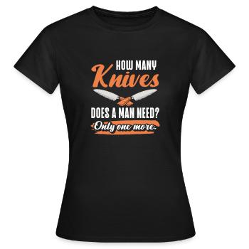 Butcher Knife Knife Knife Collector - Women's T-Shirt - black - Front - AI Model Female 172 dark (172cm)
