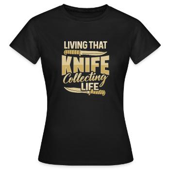 Butcher Knife Knife Knife Collector - Women's T-Shirt - black - Front - AI Model Female 172 dark (172cm)
