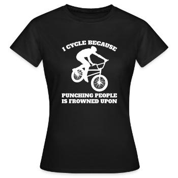 cycling mountain bike bicycle cycling bicycle tour - Women's T-Shirt - black - Front - AI Model Female 172 dark (172cm)