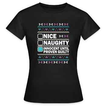 Gentil méchant innocent jusqu’à preuve du contraire - T-shirt Femme - noir - Devant - AI Model Female 172 dark (172cm)
