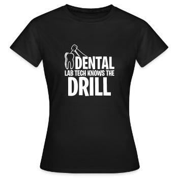 Technicien de laboratoire dentaire Technicien dentaire - T-shirt Femme - noir - Devant - AI Model Female 172 dark (172cm)