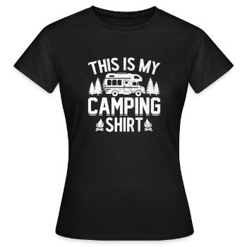 1 Ceci est ma chemise de camping - T-shirt Femme - noir - Devant - AI Model Female 172 dark (172cm)