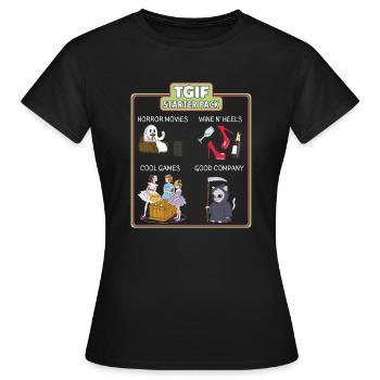 Pack de démarrage Tgif Terror amusant - T-shirt Femme - noir - Devant - AI Model Female 172 dark (172cm)