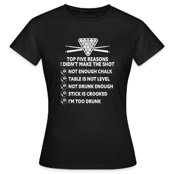 Billard billard billard - T-shirt Femme - noir - Devant - AI Model Female 172 dark (172cm)