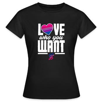 Bisexual LGBTQ+ Bi LGBTQ - Women's T-Shirt - black - Front - AI Model Female 172 dark (172cm)