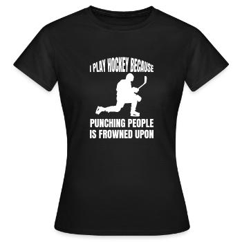 Eishockey Wintersport Geschenk Eishockeyteam - Frauen T-Shirt - Schwarz - Vorne - AI Model Female 172 dark (172cm)