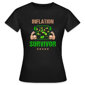 SURVIVANT DE L’INFLATION - T-shirt Femme - noir - Devant - AI Model Female 172 dark (172cm)