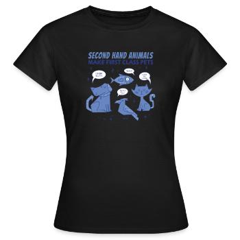 Second -Hand -Tiere Machen Erstklassige Haustiere - Frauen T-Shirt - Schwarz - Vorne - AI Model Female 172 dark (172cm)