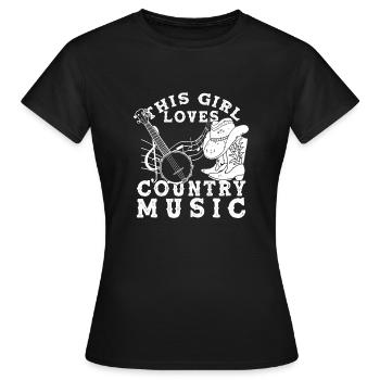 Cette fille aime la musique country - T-shirt Femme - noir - Devant - AI Model Female 172 dark (172cm)
