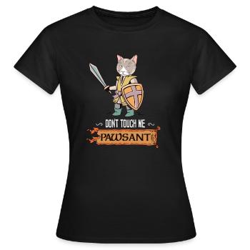 Festival de la Renaissance paysanne du chat ne me touche pas - T-shirt Femme - noir - Devant - AI Model Female 172 dark (172cm)