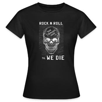 Crâne de Rock N Roll - T-shirt Femme - noir - Devant - AI Model Female 172 dark (172cm)