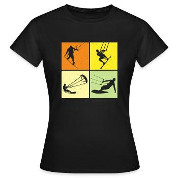 Kite Surfing, Kite Board, Lifestyle Vintage Design - Women's T-Shirt - black - Front - AI Model Female 172 dark (172cm)