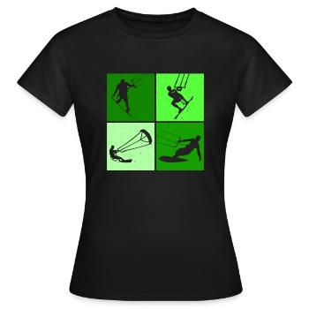Kite Surfing, Kite Board, Lifestyle Vintage Design - Women's T-Shirt - black - Front - AI Model Female 172 dark (172cm)