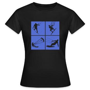 Kite Surfing, Kite Board, Lifestyle Vintage Design - Women's T-Shirt - black - Front - AI Model Female 172 dark (172cm)