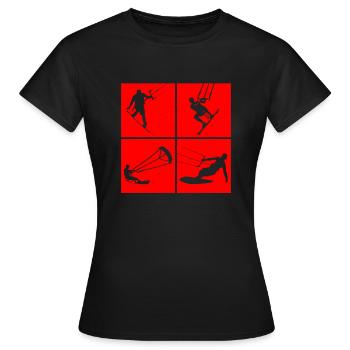 Kite Surfing, Kite Board, Lifestyle Vintage Design - Women's T-Shirt - black - Front - AI Model Female 172 dark (172cm)
