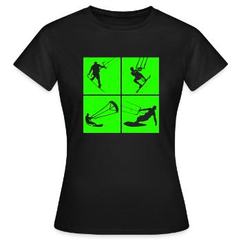 Kite Surfing, Kite Board, Lifestyle Vintage Design - Women's T-Shirt - black - Front - AI Model Female 172 dark (172cm)