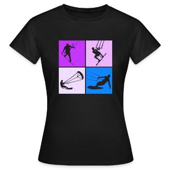 Kite Surfing, Kite Board, Lifestyle Vintage Design - Women's T-Shirt - black - Front - AI Model Female 172 dark (172cm)