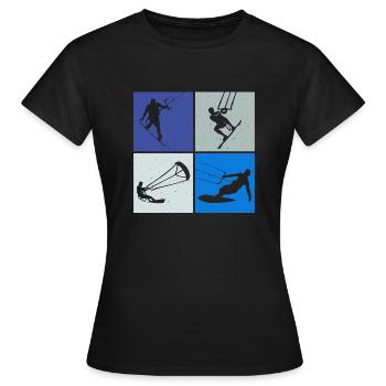 Kite Surfing, Kite Board, Lifestyle Vintage Design - Women's T-Shirt - black - Front - AI Model Female 172 dark (172cm)
