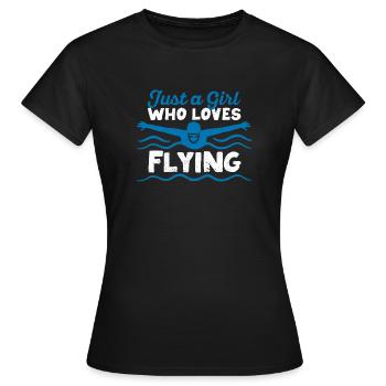 Juste une fille qui aime voler natation drôle nager - T-shirt Femme - noir - Devant - AI Model Female 172 dark (172cm)