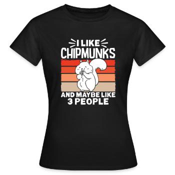 Chipmunk Rodent Gift - Women's T-Shirt - black - Front - AI Model Female 172 dark (172cm)